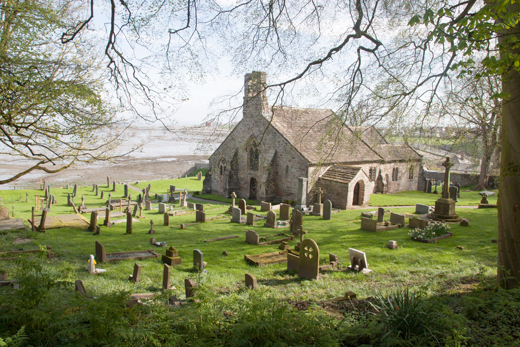 St Peter's Church, Heysham, overlooking the coast